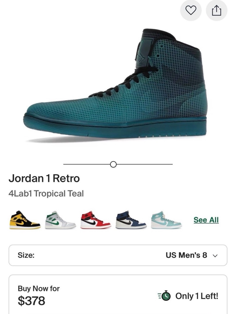 Jordan Men's High-Top Sneaker in Tropical Teal and Black